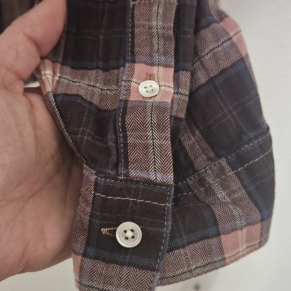 Standard James Perse button down plaid shirt size… - image 7